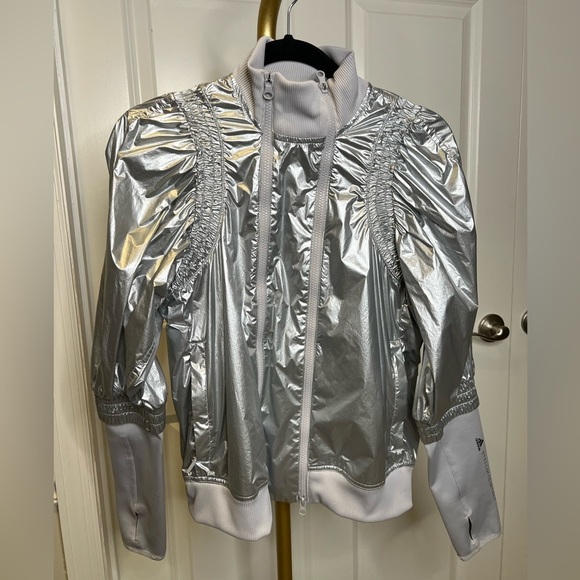 Stella McCartney x Adidas Metallic Zip front running bomber jacket - Picture 4 of 15
